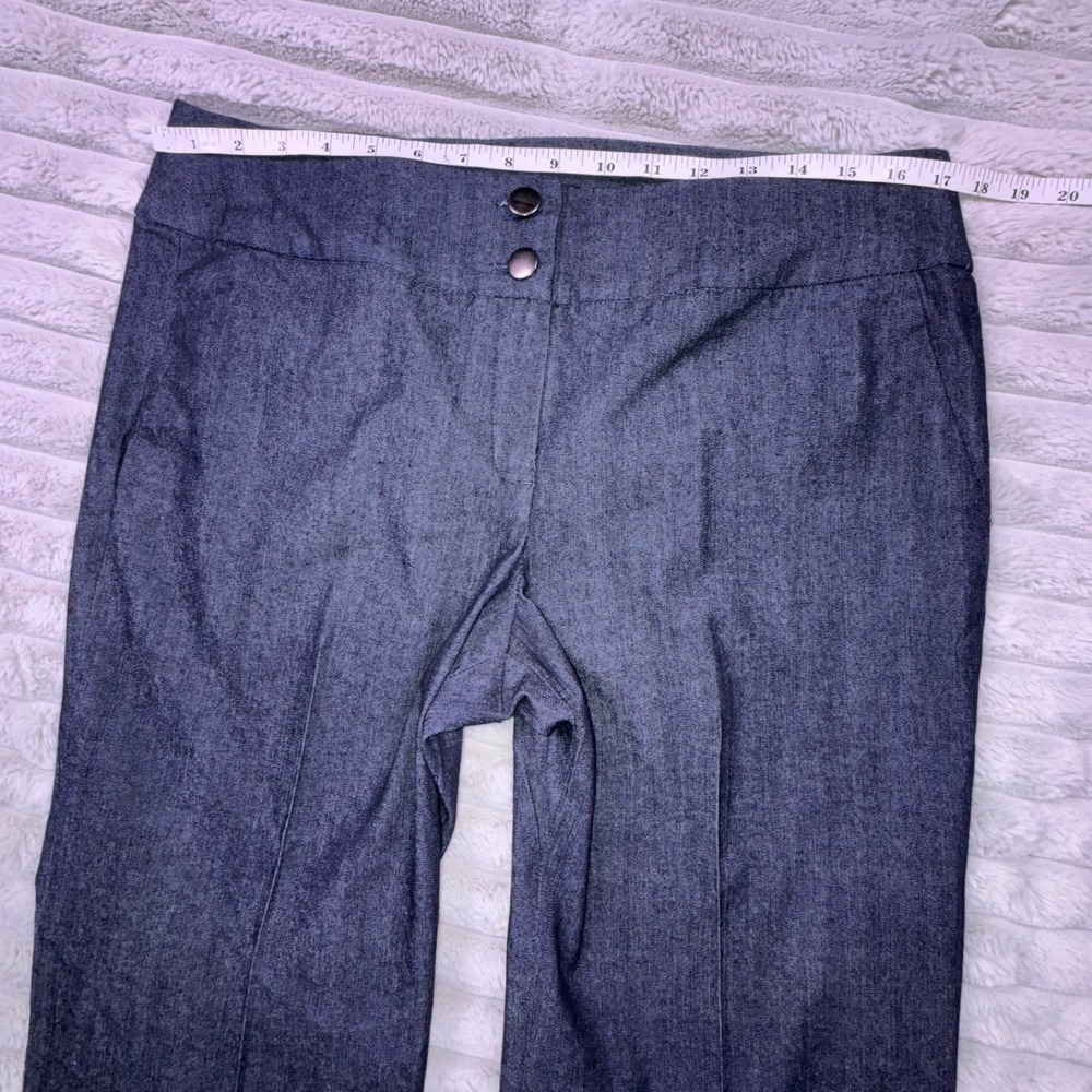 Sandro Womens 12 Chambray Wide Leg Trouser Pants Dark Wash High Rise Stretch - Picture 7 of 16